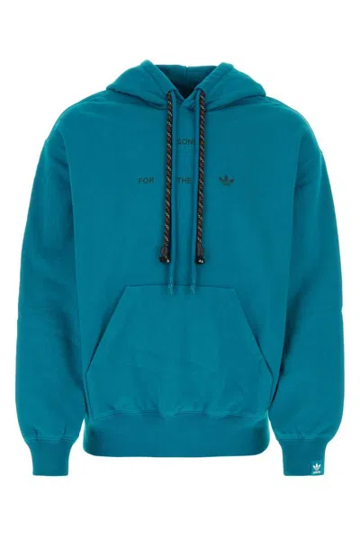 Adidas Originals X Sftm Logo-print Hoodie In Blue