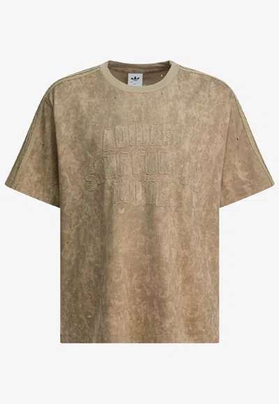 Adidas Originals X Song For The Mute Bleached Logo T-shirt In Neutral