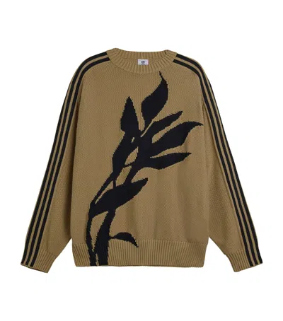 Adidas Originals X Song For The Mute Cotton Flower Sweater In Beige