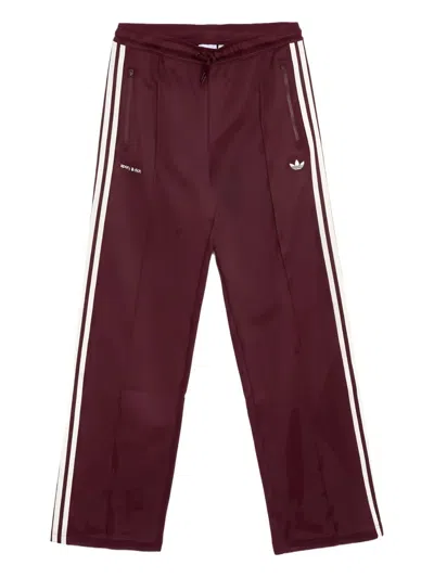 Adidas Originals X Sporty & Rich Cotton-blend Track Pants In Burgundy