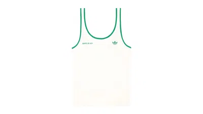 Pre-owned Adidas Originals X Sporty & Rich Ribbed Tank In Off White/court Green