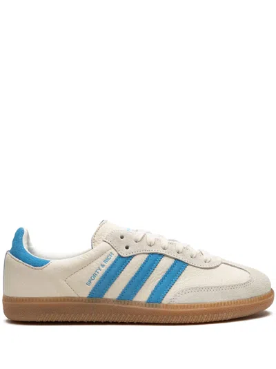 Adidas Originals X Sporty And Rich Samba "cream Blue" Sneakers In Neutrals