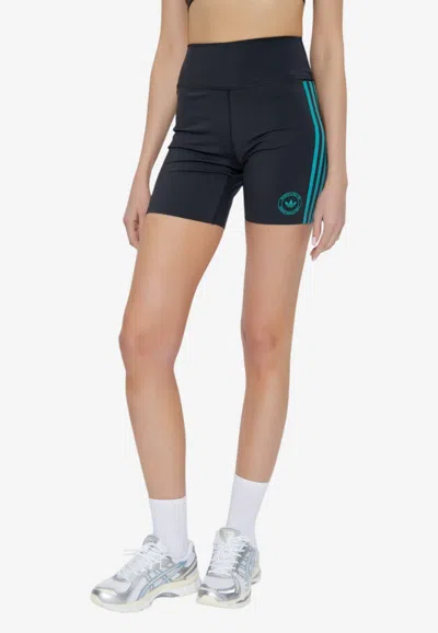 Adidas Originals X Sporty & Rich Track Logo Cycling Shorts In Black