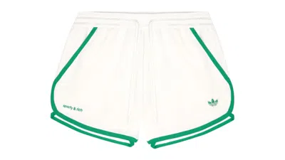 Pre-owned Adidas Originals X Sporty & Rich Track Short In Off White/court Green