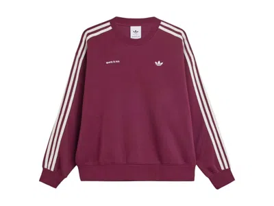 Pre-owned Adidas Originals X Sporty & Rich Women's Sweatshirt In Maroon