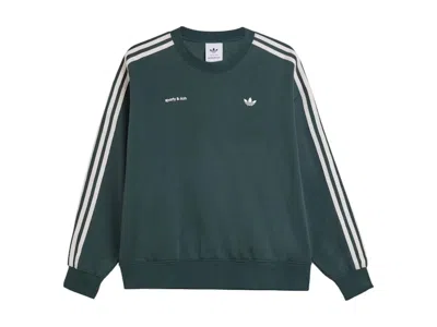 Pre-owned Adidas Originals X Sporty & Rich Women's Sweatshirt In Shadow Green