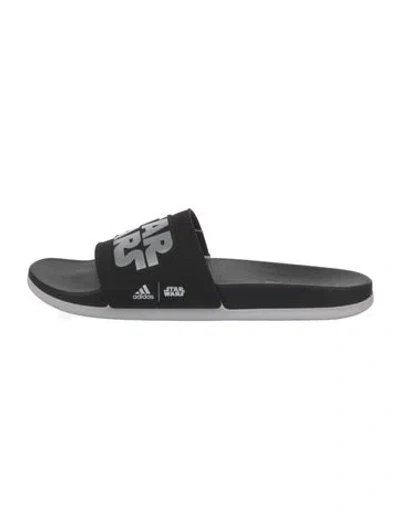 Pre-owned Adidas Originals X Star Wars Rubber Printed Slides In Black
