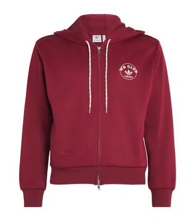 Adidas Originals Adidas By Wales Bonner Bordeaux Hooded Sweatshirt In Cotton Blend In Red
