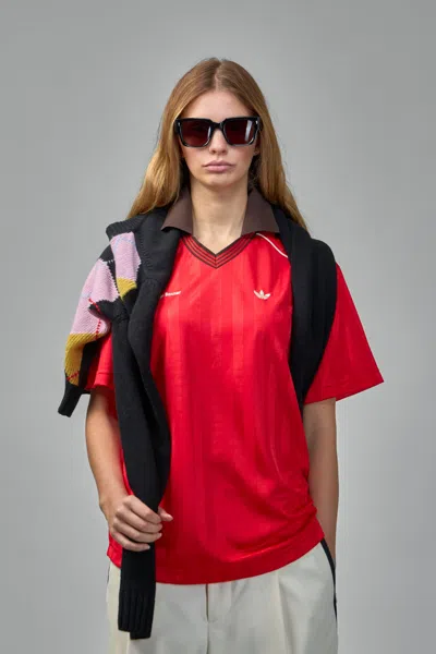 Adidas Originals X Wales Bonner Football Tee In Red
