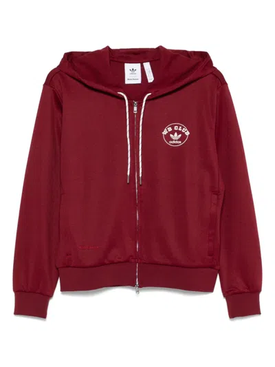 Adidas Originals Adidas By Wales Bonner Bordeaux Hooded Sweatshirt In Cotton Blend In Red