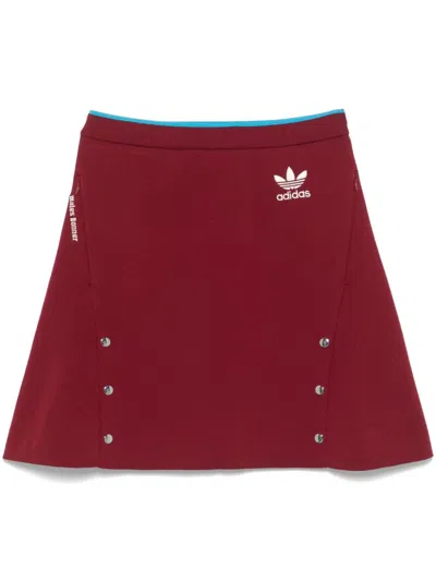 Adidas Originals Adidas X Wales Bonner Logo Knitted Skirt In Burgundy