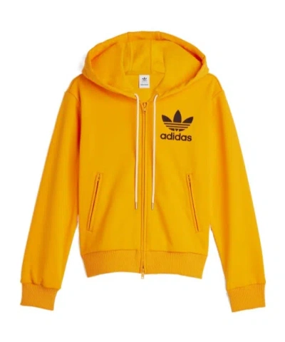 Adidas Originals X Wales Bonner Logo-flocked Hoodie In Orange