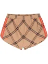 Adidas Originals Adidas By Wales Bonner Beige Shorts With Check Pattern In Cotton In Neutrals