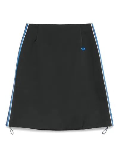 Adidas Originals Satin Midi Skirt In Black