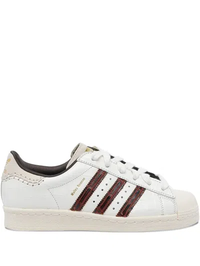 Adidas Originals X Wales Bonner Superstar Round-toe Logo Sneakers In White