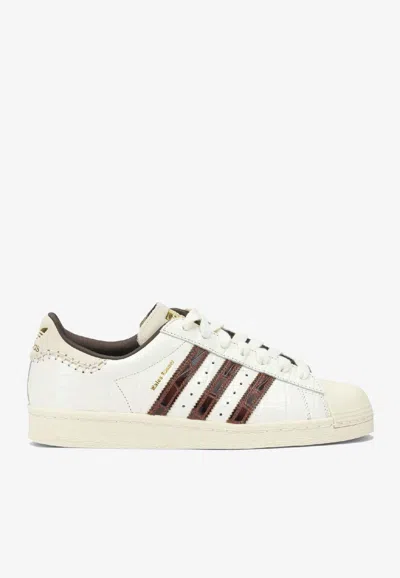 Adidas Originals Adidas X Wales Bonner Adidas X Wales Bonner Superstar Croc Leather Sneakers In White