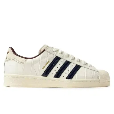 Adidas Originals X Wales Bonner Superstar Croc-embossed Leather Sneakers In White