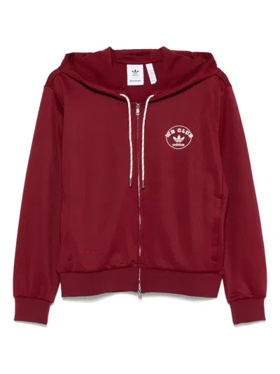 Adidas Originals Adidas By Wales Bonner Bordeaux Hooded Sweatshirt In Cotton Blend In Red