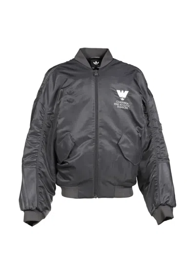 Adidas Originals X Willy Chavarria Logo-patch Bomber Jacket In Gray