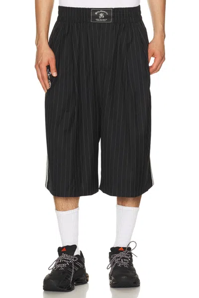 Adidas Originals X Willy Chavarria Pinstripe Shorts In Black
