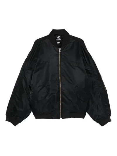 Adidas Originals X Willy Chavarria Satin Bomber Jacket In Black