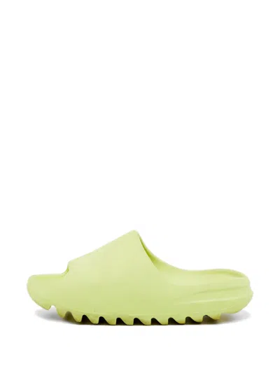 Pre-owned Adidas Originals X Yeezy Glow Green Slides