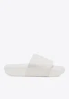 Adidas Originals Y-3 Leather Flatform Slides In Off-white