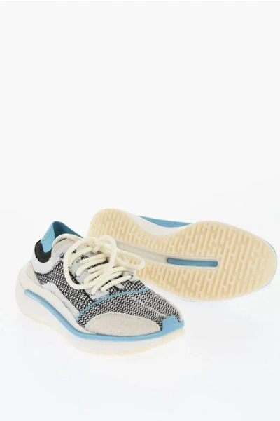 Adidas Originals Y-3 Yohji Yamamoto Fabric Qisan Knit Low Top Sneakers With L In Neutral