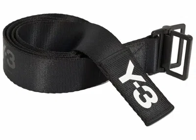 Pre-owned Adidas Originals Y3 Classic Logo Belt In Black