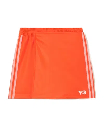 Adidas Originals Y-3 Firebird Striped Knitted Shorts In Orange