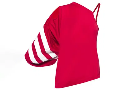 Pre-owned Adidas Originals Y3 Women 3 Stripes Tank Top In Red/chili Pepper