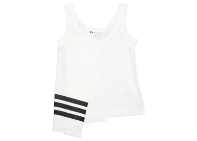 Pre-owned Adidas Originals Y3 Women 3 Stripes Tank Top In White/black
