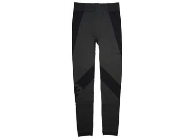 Pre-owned Adidas Originals Y3 Women Classic Seamless Knit Tights In Black/carbon