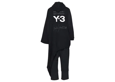 Pre-owned Adidas Originals Y3 Women Knitted Hooded Dress In Black