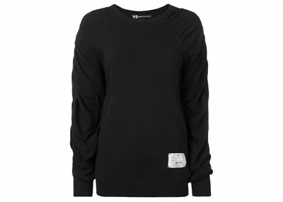 Pre-owned Adidas Originals Y3 Women Spandex Crew Sweater In Black
