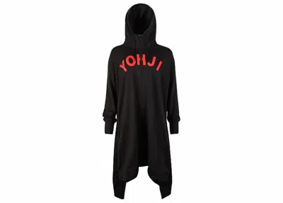 Pre-owned Adidas Originals Y3 Women Yohji Letters Full Zip Long Hoodie In Black/red