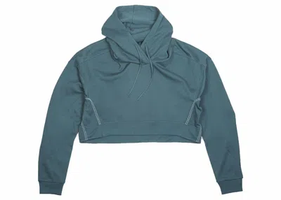 Pre-owned Adidas Originals Y3 Women Yohji Love Hoodie/petrol In Green/petrol Green
