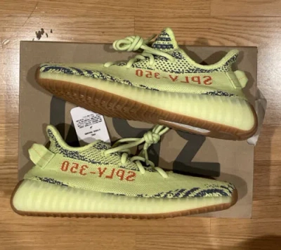 Pre-owned Adidas Originals Yeezy Boost 350 V2 B37572 Semi Frozen Yellow Raw Red Size 7 Mens Yzy Kanye