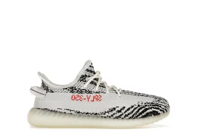 Pre-owned Adidas Originals Yeezy Boost 350 V2 Zebra (kids) Sneakers In White/core Black/red
