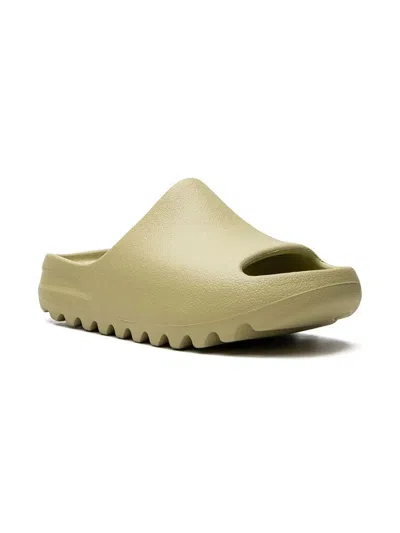 Adidas Originals Kids' Yeezy "resin" Slides In Green