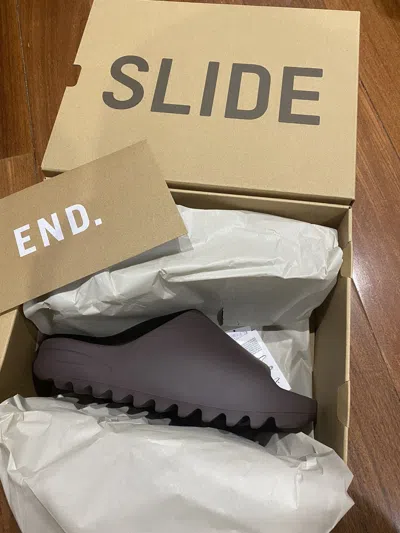 Pre-owned Adidas Originals Yeezy Slide Soot In Brown