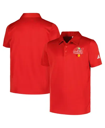 Adidas Originals Kids' Youth Red Arnold Palmer Invitational Performance Polo In Colred