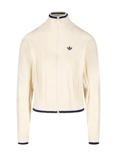 Adidas Originals Zip Cardigan "firebird" In Neutral