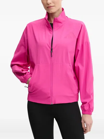 Adidas Originals Zip-front High-neck Jacket In Pink