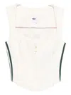 Adidas Originals Zip-front Panelled Top In White