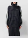 Adidas Originals High Collar Striped Sleeves Sweatshirt In Black