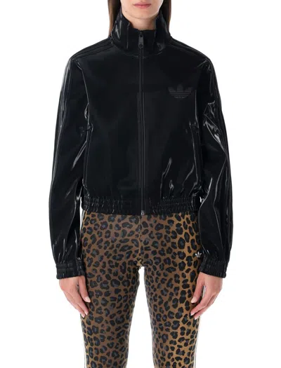 Adidas Originals Zip Trackjacket Viscosa Latex In Black