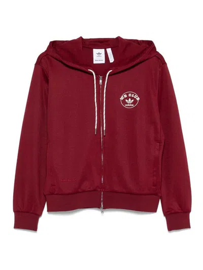 Adidas Originals Adidas By Wales Bonner Bordeaux Hooded Sweatshirt In Cotton Blend In Red