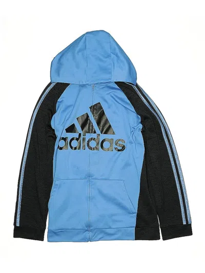 Pre-owned Adidas Originals Kids' Zip Up Hoodie In Blue
