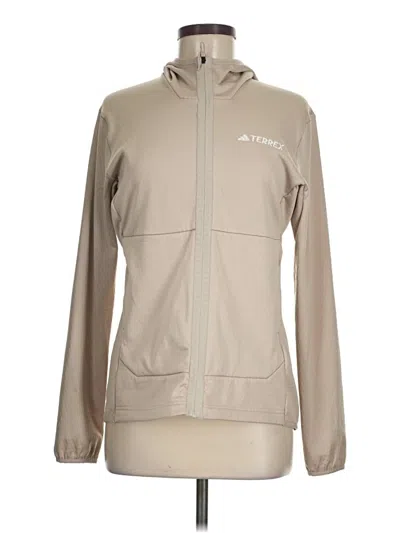 Pre-owned Adidas Originals Zip Up Hoodie In Brown